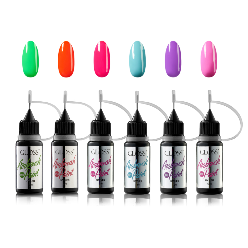 GLOSS Airbrush paint set "Summer Fun", 6 pcs